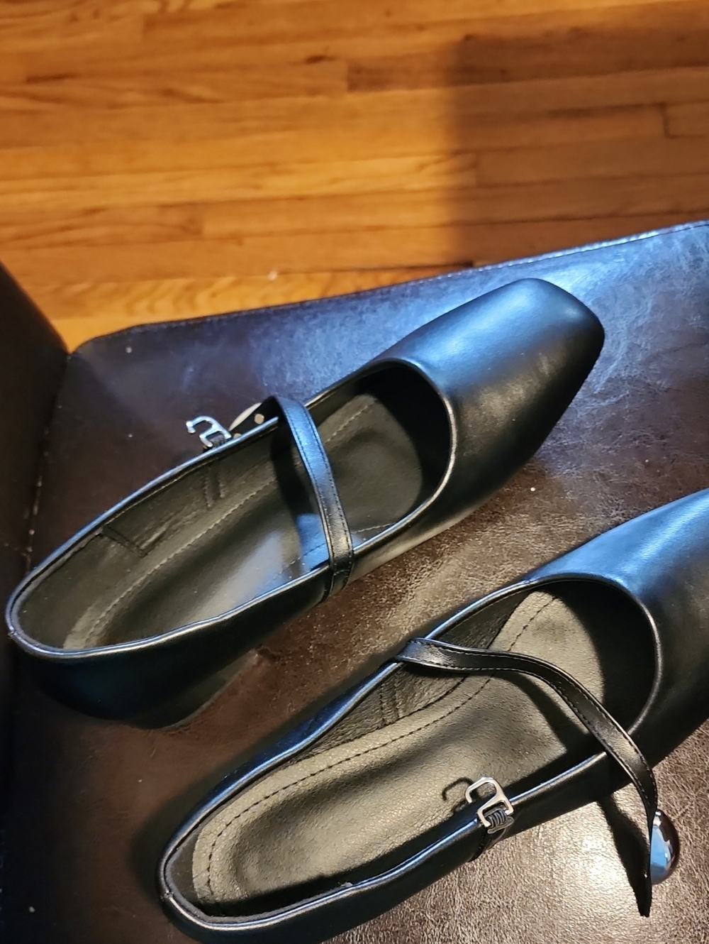 Classic Black Mary Jane Flats with Buckle Strap